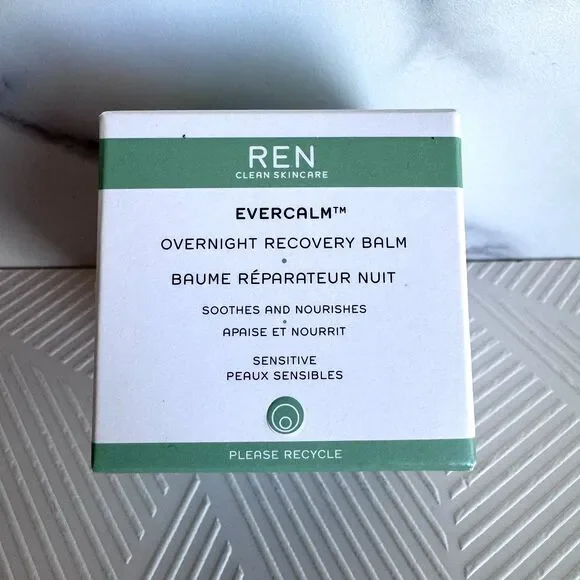 REN Clean Skincare Evercalm Overnight Recovery Balm 30ml/1.02oz BRAND NEW IN BOX - Picture 2 of 6